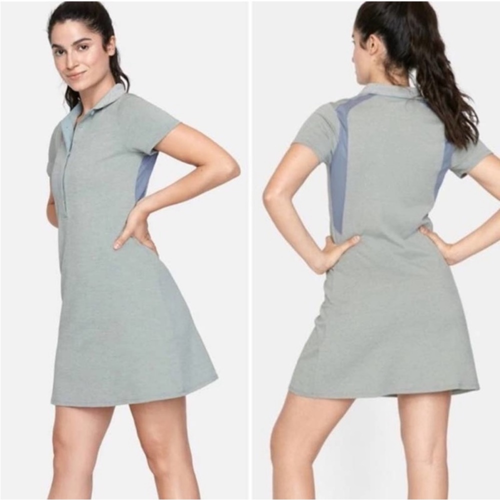 Outdoor Voices Players Polo Short Sleeve Athletic Fern Tennis Dress